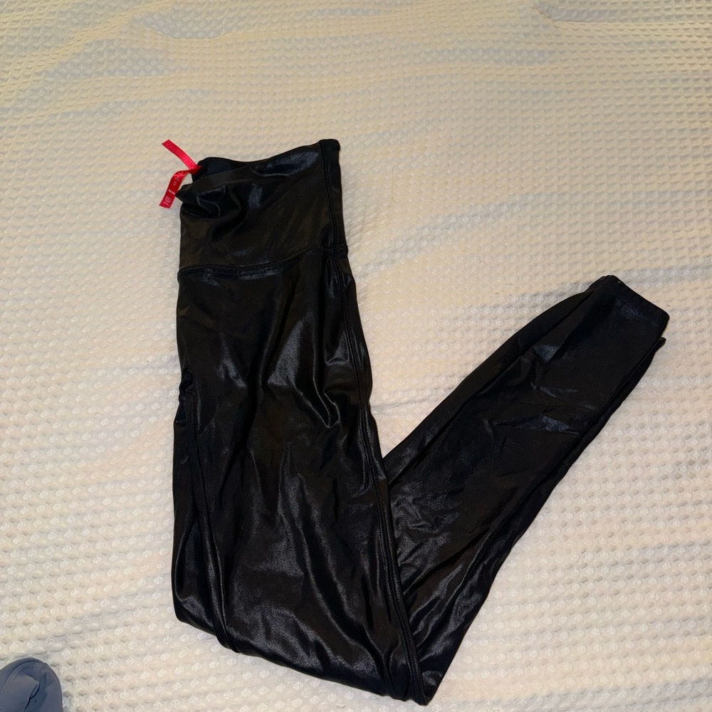 SPANX Black Shiny Leggings